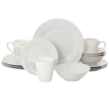 Gibson Home 16 Piece Bedford Lane Fine Ceramic Dinnerware Set in Off White