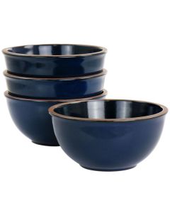Gibson Elite Dumont 4 Piece Terracotta Bowl Set in Dark Blue