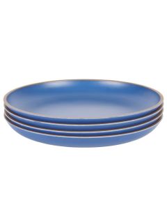 Gibson Home Rockabye 4 Piece 10.7 Inch Melamine Dinner Plate Set In Blue