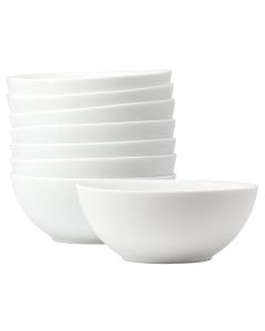 Ultra by Gibson Olstead 8 Piece 5.5 Inch Tempered Opal Glass Bowl Set in White